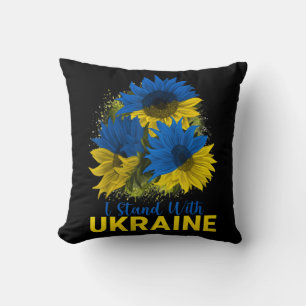 I Stand With Ukraine Sunflower Flag Peace Free Uk Cushion