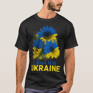 I Stand With Ukraine Sunflower Flag Peace Free Uk T-Shirt