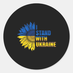 I Stand With Ukraine - Sunflower Support And Ukrai Classic Round Sticker