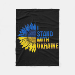 I Stand With Ukraine Sunflower Support Ukrainian F Fleece Blanket