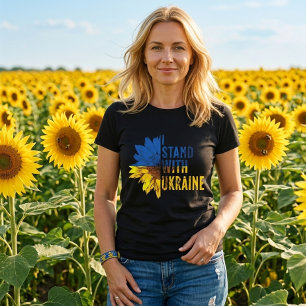 I stand with Ukraine. Sunflower symbol of Peace.  T-Shirt