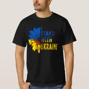 I stand with Ukraine & Sunflower symbol of Peace.  T-Shirt