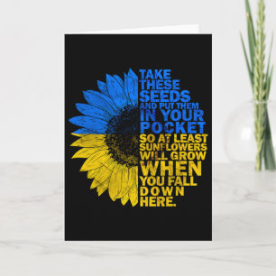 I Stand With Ukraine Sunflower Ukraine Flag Suppor Card