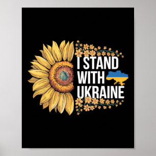 I Stand With Ukraine Sunflower Ukraine Peace Suppo Poster
