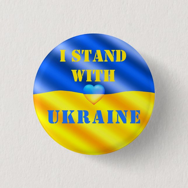 I Stand With Ukraine Support Button - Freedom (Front)