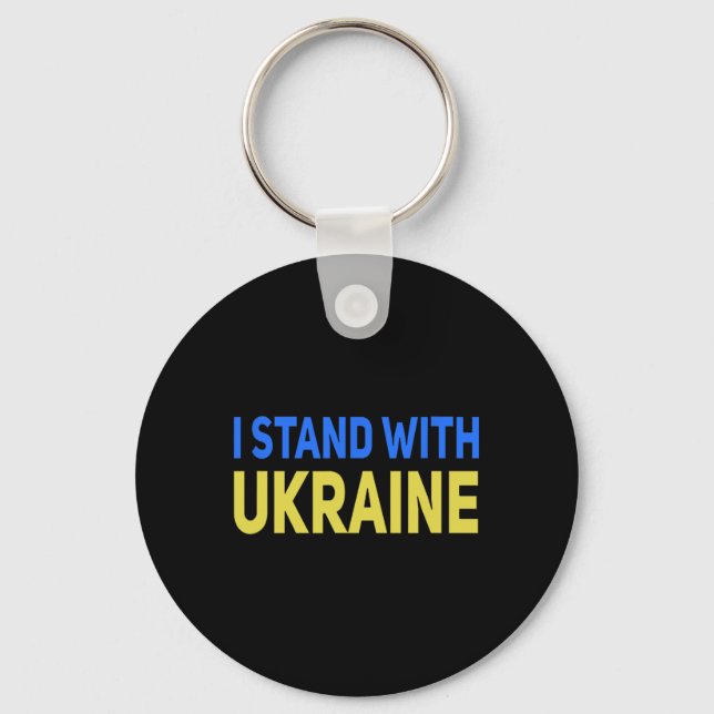 I Stand With Ukraine Support Peace And Save Ukrain Key Ring (Front)