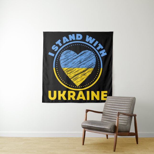 I STAND WITH UKRAINE - SUPPORT TAPESTRY (In Situ)