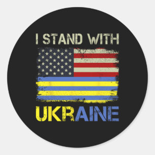 I Stand With Ukraine Support Ukraine Classic Round Sticker