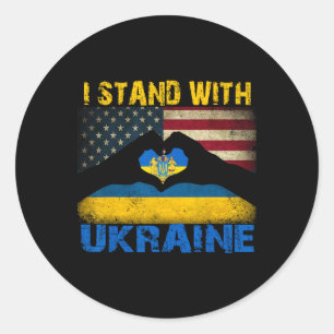I Stand With Ukraine Support Ukraine Lover Pride U Classic Round Sticker