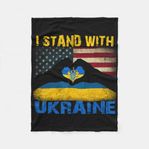 I Stand With Ukraine Support Ukraine Lover Pride U Fleece Blanket