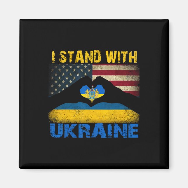 I Stand With Ukraine Support Ukraine Lover Pride U Magnet (Front)