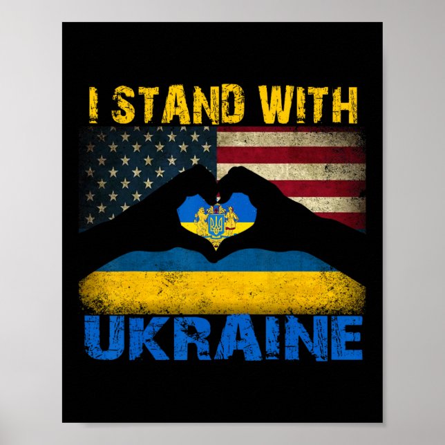 I Stand With Ukraine Support Ukraine Lover Pride U Poster (Front)