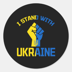 I Stand With Ukraine - Support Ukraine - Pray For Classic Round Sticker