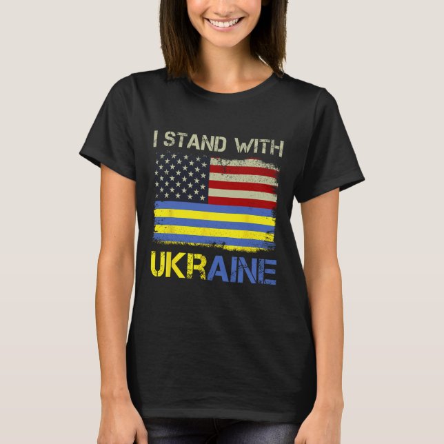 I Stand With Ukraine Support Ukraine  T-Shirt (Front)