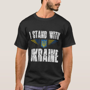 I Stand With Ukraine Support Ukraine Trident Ukrai T-Shirt