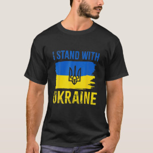 I Stand With Ukraine Support UKRAINE Ukrainian Ame T-Shirt