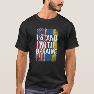 I Stand With Ukraine Support UKRAINE Ukrainian Ame T-Shirt