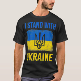 I Stand With Ukraine Support UKRAINE Ukrainian Ame T-Shirt