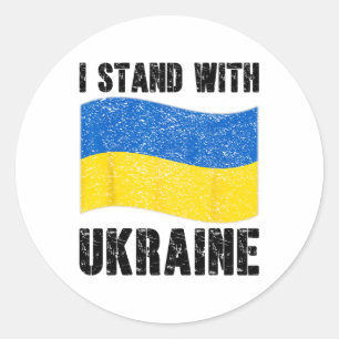 I Stand With Ukraine Support Ukraine Ukrainian Fla Classic Round Sticker