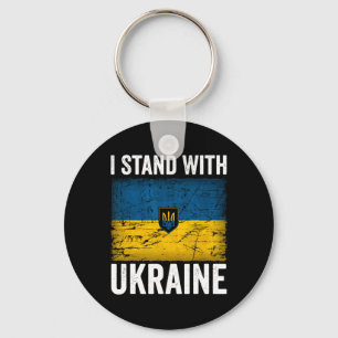 I Stand With Ukraine Support Ukraine Ukrainian Fla Key Ring