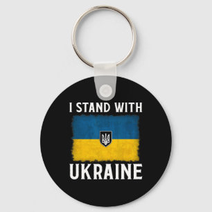 I Stand With Ukraine Support Ukraine Ukrainian Fla Key Ring