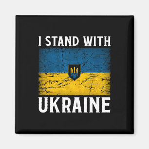 I Stand With Ukraine Support Ukraine Ukrainian Fla Magnet