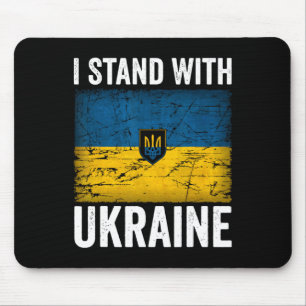 I Stand With Ukraine Support Ukraine Ukrainian Fla Mouse Pad