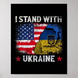 I Stand With Ukraine Support Ukraine Ukrainian Fla Poster