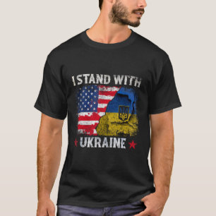 I Stand With Ukraine Support Ukraine Ukrainian Fla T-Shirt