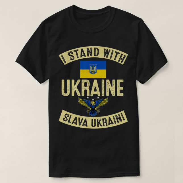 I Stand With Ukraine Support Ukraine Ukrainian  T-Shirt (Design Front)