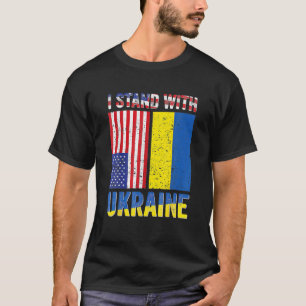 I Stand With Ukraine Support Ukrainian American US T-Shirt