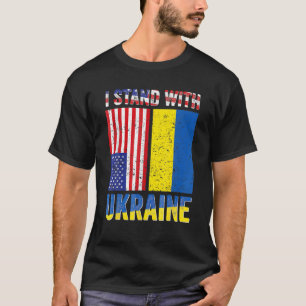 I Stand With Ukraine Support Ukrainian American US T-Shirt