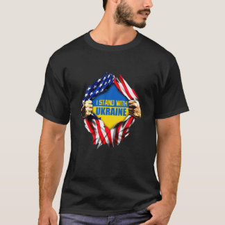 I Stand With Ukraine Support Ukrainian American US T-Shirt