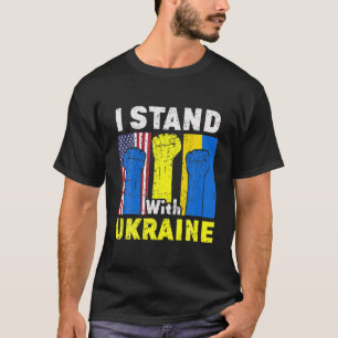 I Stand With Ukraine Support Ukrainian American US T-Shirt