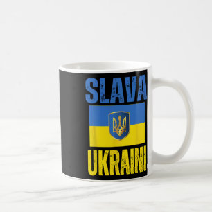 I Stand With Ukraine Support Ukrainian Flag Slava Coffee Mug