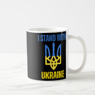 I Stand With Ukraine Support Ukrainian Flag Slava Coffee Mug