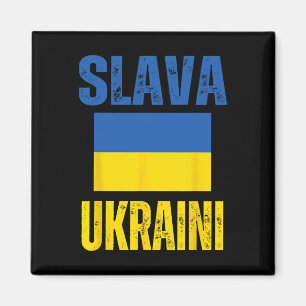I Stand With Ukraine Support Ukrainian Flag Slava  Magnet