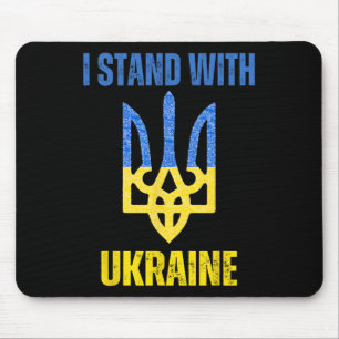 I Stand With Ukraine Support Ukrainian Flag Slava Mouse Pad