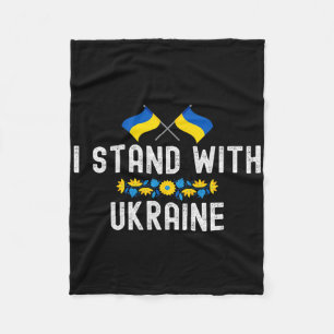 I Stand With Ukraine Supporters Sunflower Ukrainia Fleece Blanket