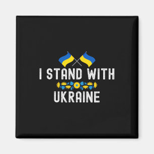 I Stand With Ukraine Supporters Sunflower Ukrainia Magnet