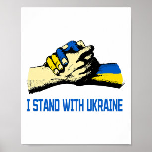 I Stand With Ukraine Supporting Hands Peace Ukrain Poster