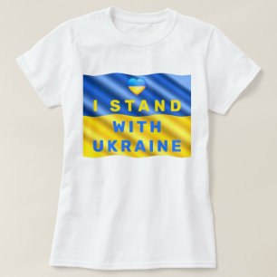 I Stand With Ukraine T-Shirt Ukrainian Flag