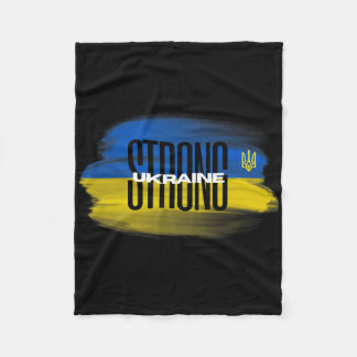 I Stand With Ukraine Tee Ukrainian Strong  Fleece Blanket