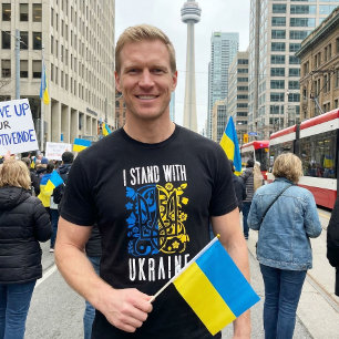 I stand with Ukraine. Trident of Ukraine.  T-Shirt