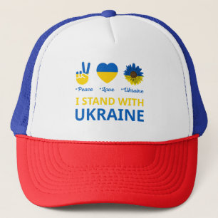 I stand with ukraine trucker hat