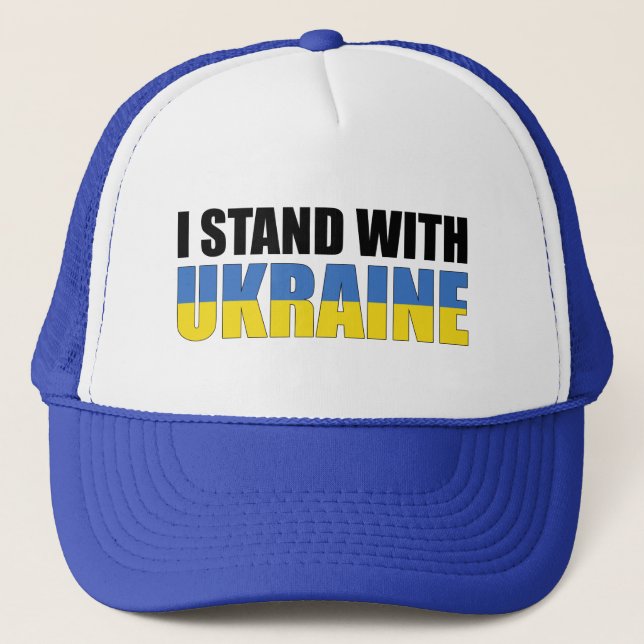 I Stand With Ukraine Trucker Hat (Front)