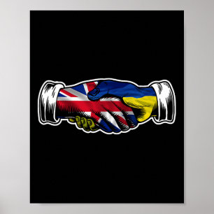 I Stand With Ukraine Uk British Flag Poster