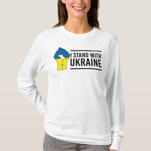 I Stand With Ukraine Ukraine Flag Hand Fist T-Shirt