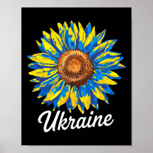 I Stand With Ukraine Ukraine Flag Sunflower Vintag Poster