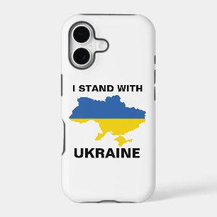 I Stand with Ukraine Ukrainian Flag and Map
